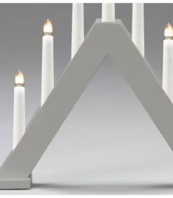 Konstsmide, guirlandes lumineuses de Noël Chandelier En Bois Scandinave, Laque Gris Mat, 7 Ampoules