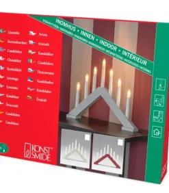 Konstsmide, guirlandes lumineuses de Noël Chandelier Scandinave En Bois, Laque Beige Mat