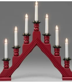 Konstsmide, guirlandes lumineuses de Noël Chandelier Suedois Rouge À 7 Branches