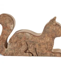 Waldfabrik, photophore en bois et étoile sapin de Noël Chat En Bois Allonge, 6 Cm