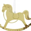 Pluto Produkter, déco de Noël Scandinave Cheval A Bascule Design En Metal Dore A Suspendre
