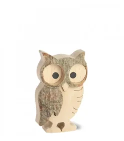 Waldfabrik, photophore en bois et étoile sapin de Noël Chouette Hulotte En Bois, 6 Cm
