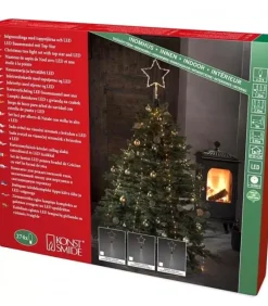Konstsmide, guirlandes lumineuses de Noël Cime Sapin De Noël, Voile Guirlande Avec Etoile Doree, 274 Diodes Led
