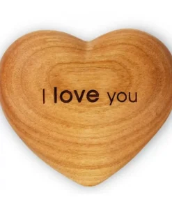 Waldfabrik, photophore en bois et étoile sapin de Noël Coeur En Bois, I Love You, 6 Cm