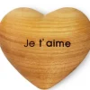 Waldfabrik, photophore en bois et étoile sapin de Noël Coeur En Bois, Je T'Aime, 6 Cm
