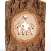 Waldfabrik, photophore en bois et étoile sapin de Noël Crèche A Poser En Ecorce De Bois, 11 Cm