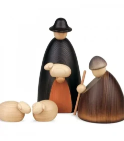 Köhler, Père Noël en bois Crèche De Noël Complete Avec 12 Personnages 17 Cm