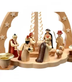 Richard Glasser, Pyramides de Noël allemandes Crèche De Noël En Bois Avec Bougeoir 18 Cm