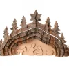 Waldfabrik, photophore en bois et étoile sapin de Noël Crèche De Noël Taillee Dans Une Ecorce De Bois, Motif Grotte, 20 Cm