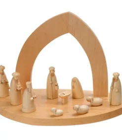 Schalling, crèche moderne Crèche De Noël Vide A Fabriquer En Bois, 20 Cm