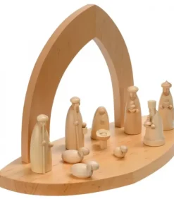 Schalling, crèche moderne Crèche De Noël Vide A Fabriquer En Bois, 20 Cm