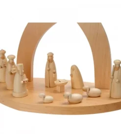 Schalling, crèche moderne Crèche De Noël Vide A Fabriquer En Bois, 20 Cm