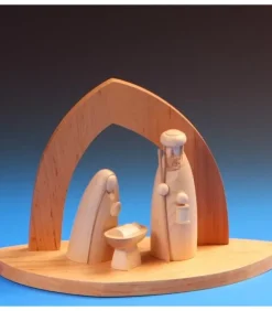 Schalling, crèche moderne Crèche De Noël Vide A Fabriquer En Bois, 20 Cm