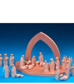 Schalling, crèche moderne Crèche De Noël Vide A Fabriquer En Bois, 20 Cm