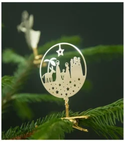 Pluto Produkter, déco de Noël Scandinave Crèche Nativite A Clipser Sur Le Sapin De Noël