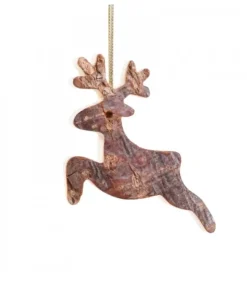 Waldfabrik, photophore en bois et étoile sapin de Noël Déco De Noël, Cerf En Bois A Suspendre, 6 Cm