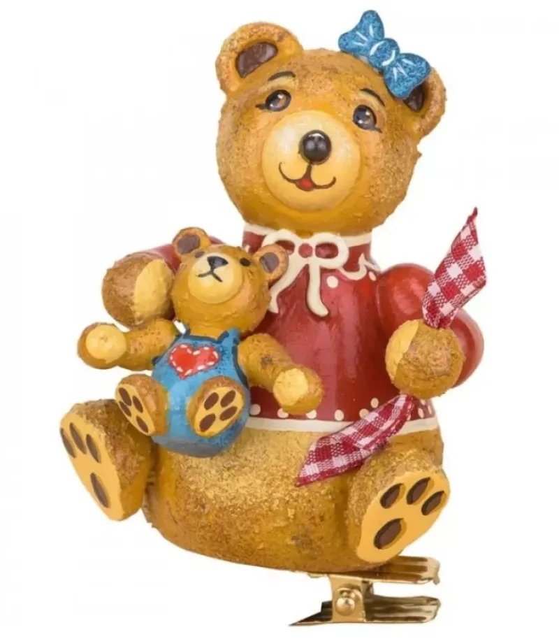 Hubrig, figurines pour enfant Déco Sapin Vintage, Maman Ours Et Ourson