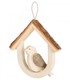 Waldfabrik, photophore en bois et étoile sapin de Noël Décoration De Fenetre : Petit Oiseau Dans Maisonnette 13 Cm