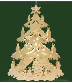 Ratags, décos de Noël lumineuses en bois Décoration De Noël Pour Chambre D'Enfant, Sapin Electrique A Suspendre