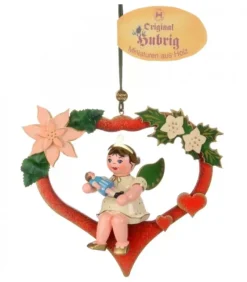 Hubrig, figurines pour enfant Décoration Sapin De Noël, Ange Dans Un Coeur Rouge