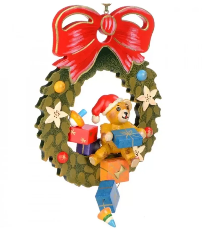 Hubrig, figurines pour enfant Décoration Sapin De Noël Vintage, Ourson Dans Couronne