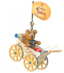 Hubrig, figurines pour enfant Décoration Sapin De Noël Vintage, Ourson Dans Landau
