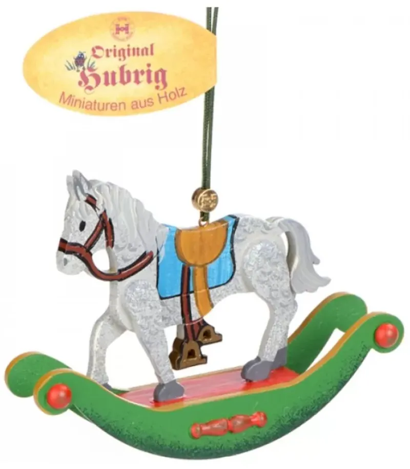 Hubrig, figurines pour enfant Décoration Sapin De Noël Vintage, Cheval A Bascule En Bois
