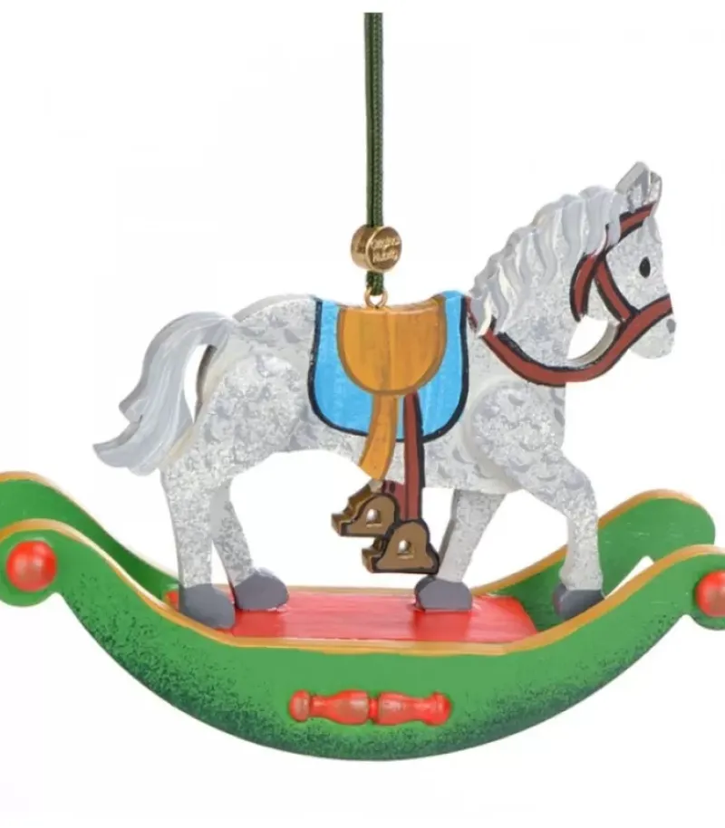 Hubrig, figurines pour enfant Décoration Sapin De Noël Vintage, Cheval A Bascule En Bois
