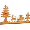 Waldfabrik, photophore en bois et étoile sapin de Noël Diorama En Placage D'Olivier, Père Noël En Traineau Dans La Foret,12 Cm