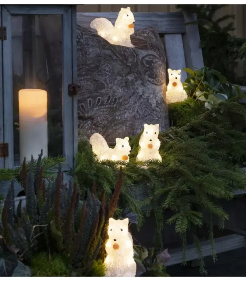 Konstsmide, guirlandes lumineuses de Noël Ecureuils Lumineux 12 Cm En Acrylique, 40 Diodes Blanc Chaud