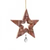 Waldfabrik, photophore en bois et étoile sapin de Noël Etoile En Bois Avec Cristal Swarovski