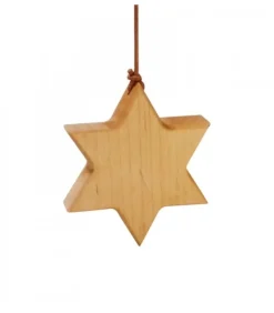 Waldfabrik, photophore en bois et étoile sapin de Noël Etoile En Bois D'Aulne A Suspendre 7,5 Cm