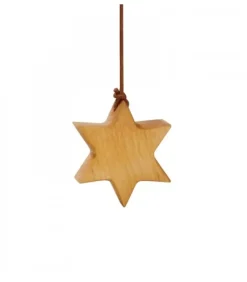 Waldfabrik, photophore en bois et étoile sapin de Noël Etoile En Bois D'Aulne A Suspendre 5,5 Cm