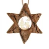 Waldfabrik, photophore en bois et étoile sapin de Noël Etoile En Bois, Motif Cisele Elan, 7 Cm