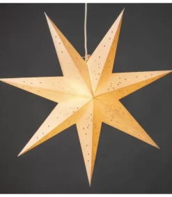 Konstsmide, guirlandes lumineuses de Noël Etoile Lumineuse En Papier A Suspendre, 7 Branches, Blanche, 60 Cm