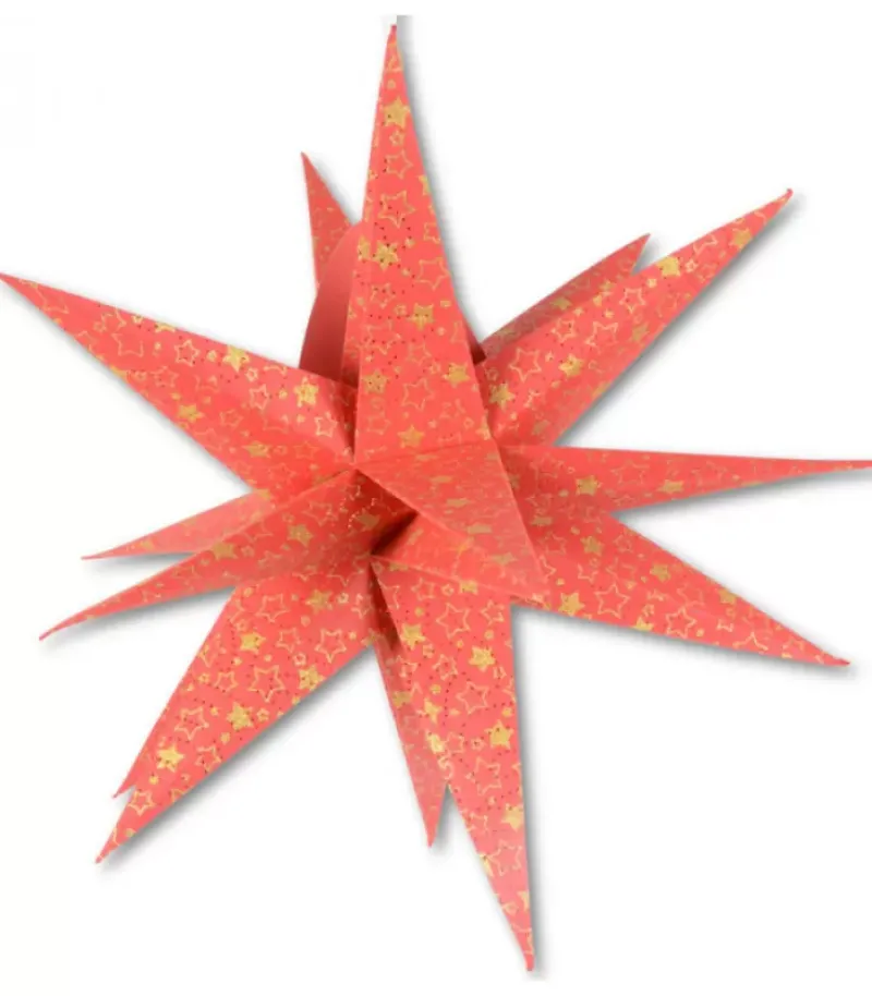 Riffelmacher et Weinberger Etoile Lumineuse Rouge En Papier 3D, A Suspendre, 45 Cm