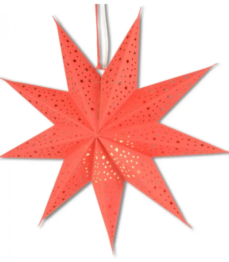 Riffelmacher et Weinberger Etoile Lumineuse Rouge En Papier A Suspendre, 45 Cm