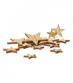 Waldfabrik, photophore en bois et étoile sapin de Noël Etoiles Décoratives En Bois Pour Table De Noël