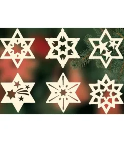 Ratags, décos de Noël lumineuses en bois Etoiles En Bois, Déco Sapin De Noël, 6 Motifs Differents - N° 8