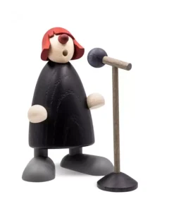 Köhler, Père Noël en bois Figurine Jazz, Chanteuse Devant Micro