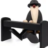 Köhler, Père Noël en bois Figurine Musicien Jazz, Pianiste Avec Lunettes Noires