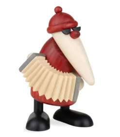 Köhler, Père Noël en bois Figurine Père Noël Accordeoniste