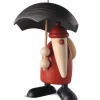 Köhler, Père Noël en bois Figurine Père Noël Sous Parapluie