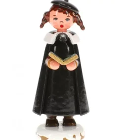 Hubrig, figurines pour enfant Fillette Chanteuse Avec Livre De Chants- Village De Noël Miniature