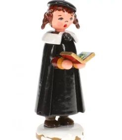 Hubrig, figurines pour enfant Fillette Chanteuse Avec Livre De Chants- Village De Noël Miniature