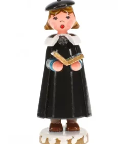 Hubrig, figurines pour enfant Fillette Chanteuse Avec Livre De Chorale De Noël - Village De Noël Miniature