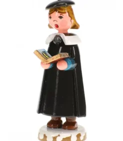 Hubrig, figurines pour enfant Fillette Chanteuse Avec Livre De Chorale De Noël - Village De Noël Miniature