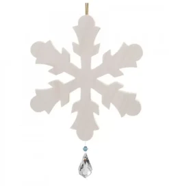 Waldfabrik, photophore en bois et étoile sapin de Noël Grand Flocon De Neige A Suspendre Avec Cristal Swarovski 12 Cm