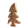 Waldfabrik, photophore en bois et étoile sapin de Noël Grand Sapin En Bois, Forme Penchee, 30 Cm