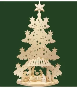 Ratags, décos de Noël lumineuses en bois Grand Sapin Lumineux Led En Bois Avec Personnages De La Crèche